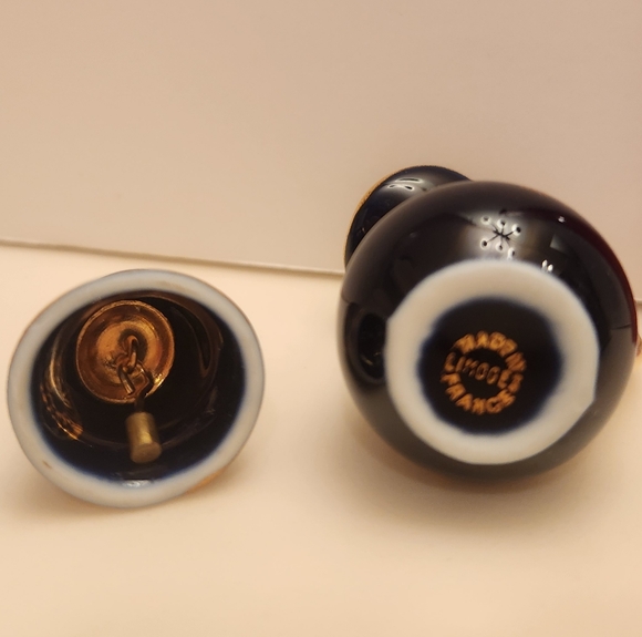 Limoges Cobalt Elegant and 14K Gold Floral Porcelain Pitcher & Bell - Picture 7 of 7